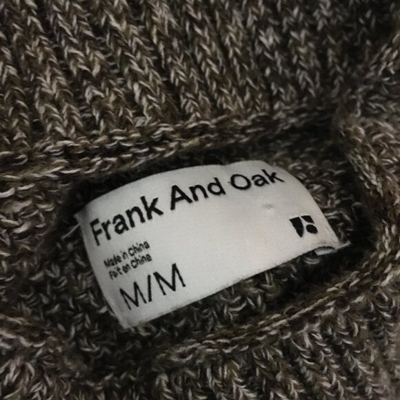 Frank & Oak Olive Knit Unisex 100% Organic Cotton Mock Neck Sweater - Picture 10 of 16